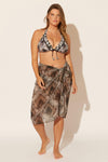 Molly is wearing a 14 suit and M/L sarong, she has a 36DD bust and a 33" waist.