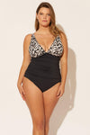 Molly is wearing a 14 suit, she has a 36DD bust and a 33" waist.