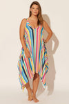 Molly is wearing a 14 suit and L coverup, she has a 36DD bust and a 33" waist.