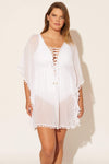 Molly is wearing a 14 suit and L coverup, she has a 36DD bust and a 33" waist.