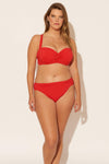 Molly is wearing a 14 suit, she has a 36DD bust and a 33" waist.