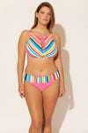 Molly is wearing a 14 suit, she has a 36DD bust and a 33" waist.