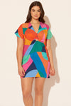 Sara is wearing a 10 suit and M coverup, she has a 36D bust and a 30.5” waist.