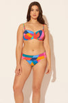Sara is wearing a 10 suit, she has a 36D bust and a 30.5” waist.