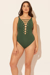Sara is wearing a 10 suit, she has a 36D bust and a 30.5” waist.