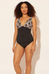 Zoe is wearing a 8 suit, she has a 34D bust and a 29” waist.