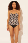 Zoe is wearing a 8 suit, she has a 34D bust and a 29” waist.