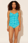 Zoe is wearing a 8 suit, she has a 34D bust and a 29” waist.