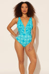 Zoe is wearing a 8 suit, she has a 34D bust and a 29” waist.