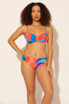 Zoe is wearing a 8 suit, she has a 34D bust and a 29” waist.