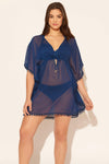 Sara is wearing a 10 suit and M coverup, she has a 36D bust and a 30.5” waist.