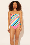 Zoe is wearing a 8 suit, she has a 34D bust and a 29” waist.