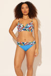 Zoe is wearing a 8 suit, she has a 34D bust and a 29” waist.