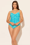 Sara is wearing a 10 suit, she has a 36D bust and a 30.5” waist.