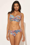 SHIRRED BANDEAU D CUP TOP - GROOVY MULTI