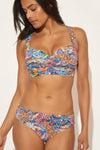 SHIRRED BANDEAU D CUP TOP - GROOVY MULTI