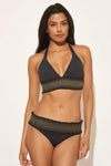 SMOCKED HIPSTER BOTTOMS - BLACK