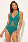 V-NECK MESH STRAPPY CROSS BACK 1 PC - TROPIC THUNDER