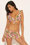 RUFFLE U/W TOP - PINK MULTI
