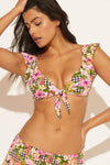 RUFFLE U/W TOP - PINK MULTI