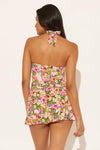 HALTER TANKINI TOP - PINK MULTI