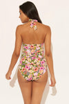 HALTER TANKINI TOP - PINK MULTI