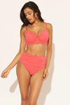 RUCHED U/W D CUP TOP - WATERMELON