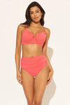 RUCHED U/W D CUP TOP - WATERMELON