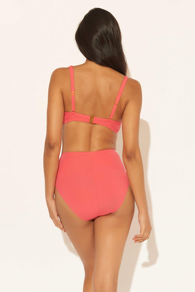 RUCHED U/W D CUP TOP - WATERMELON