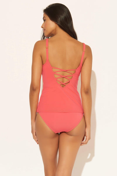 SCOOP NECK TANKINI TOP - WATERMELON