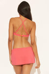 HIGH NECK LATTICE TOP - WATERMELON