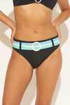 BELTED HIPSTER BOTTOMS - BLACK
