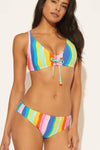RUCHED BACK BOTTOMS - SUNSET STRIP MULTI
