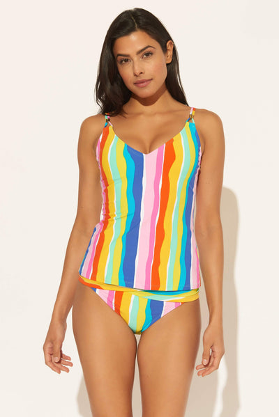 SCOOP NECK TANKINI TOP- MULTI
