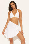 RUFFLE SKIRT - WHITE