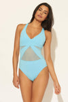 V-NECK MESH STRAPPY CROSS BACK 1 PC - OVERBOARD BLEU