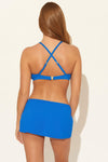 HIGH NECK LATTICE TOP - ARUBA BLEU