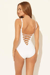 LACE DOWN GOLD 1 PC - WHITE