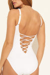 LACE DOWN GOLD 1 PC - WHITE