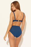 SHIRRED HIGH WAIST BOTTOMS - NAVY