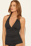 HALTER TANKINI TOP - BLACK