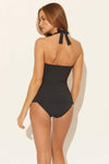 HALTER TANKINI TOP - BLACK