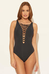 LACE DOWN 1 PC - BLACK
