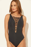 LACE DOWN 1 PC - BLACK