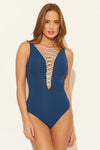 LACE DOWN 1 PC - NAVY SILVER