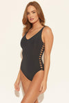 SIDE LACE DOWN TWIST 1 PC - BLACK