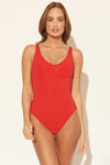 SIDE LACE DOWN TWIST 1 PC - SCARLET