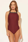 TEXTURED HIGH NECK LATTICE BACK 1 PC - TAWNY PORT