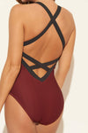 TEXTURED HIGH NECK LATTICE BACK 1 PC - TAWNY PORT