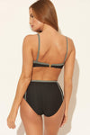 TEXTURED HIGH WAIST BOTTOMS - BLACK